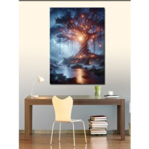 Kanvas Tablo Göldeki Büyük Ağaç 100x140 cm