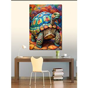 Kanvas Tablo Renkli Kaplumbağa 70x100 cm