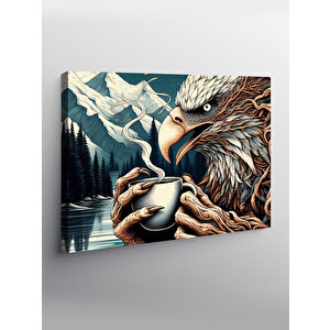 Kanvas Tablo Kahve İçen Kartal 100x140 cm