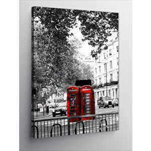 Kanvas Tablo Kırmızı Telefon Kulübeleri 70x100 cm