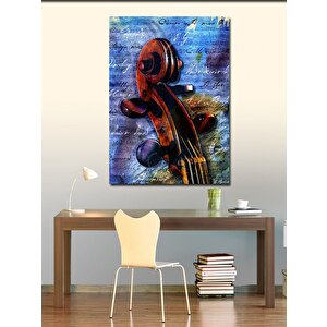 Kanvas Tablo Keman Sapı Ve Notalar 100x140 cm