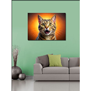 Kanvas Tablo Şaşkın Kedi 100x140 cm