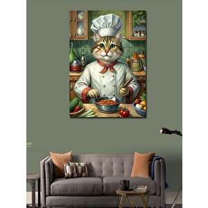 Kanvas Tablo Aşçı Kedi 100x140 cm