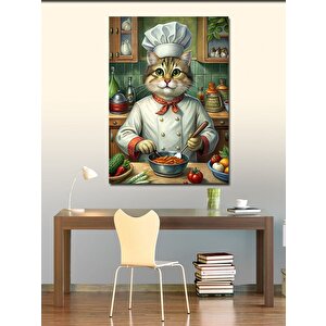 Kanvas Tablo Aşçı Kedi 100x140 cm