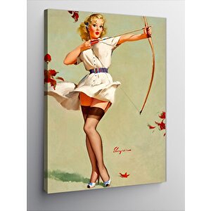 Kanvas Tablo Okçu Pin Up Kadın 70x100 cm