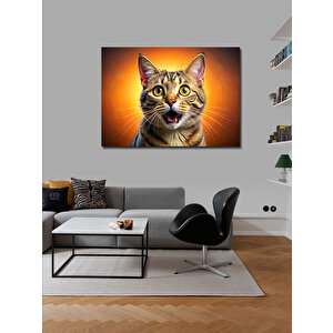 Kanvas Tablo Şaşkın Kedi 70x100 cm