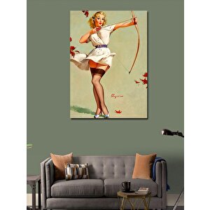 Kanvas Tablo Okçu Pin Up Kadın