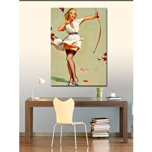Kanvas Tablo Okçu Pin Up Kadın
