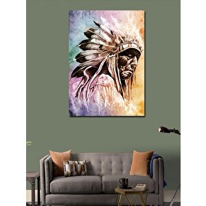 Kanvas Tablo Kızılderili Adam 100x140 cm