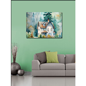 Kanvas Tablo Ormanın Ortasındaki Müstakil Ev 100x140 cm