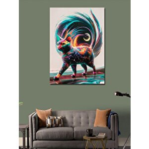 Kanvas Tablo Soyut Kedi 100x140 cm