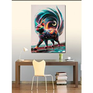 Kanvas Tablo Soyut Kedi 100x140 cm