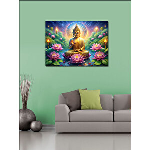 Kanvas Tablo Lotus Çiçeği Ve Buda Heykeli 70x100 cm