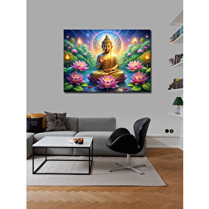 Kanvas Tablo Lotus Çiçeği Ve Buda Heykeli 70x100 cm