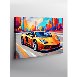 Kanvas Tablo Turuncu Spor Araba 70x100 cm