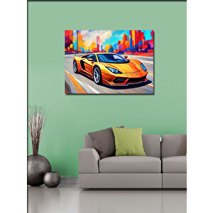 Kanvas Tablo Turuncu Spor Araba 70x100 cm