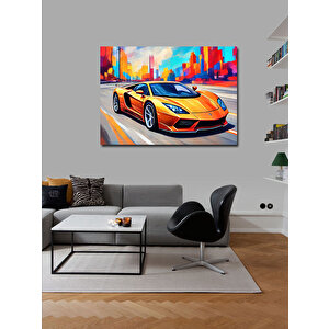 Kanvas Tablo Turuncu Spor Araba 70x100 cm