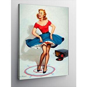 Kanvas Tablo Pin Up Kadın