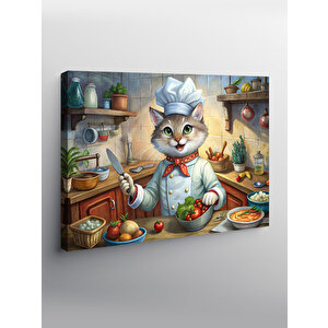 Kanvas Tablo Aşçı Kedi