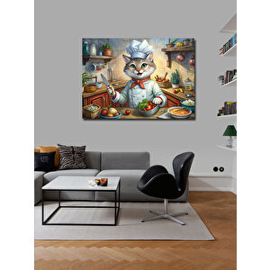 Kanvas Tablo Aşçı Kedi