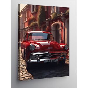 Kanvas Tablo Kırmızı Klasik Araba 70x100 cm