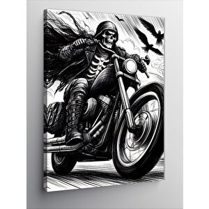 Kanvas Tablo Motorcu İskelet
