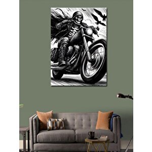 Kanvas Tablo Motorcu İskelet