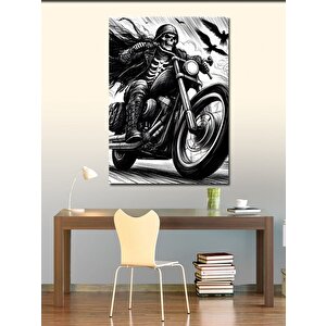 Kanvas Tablo Motorcu İskelet