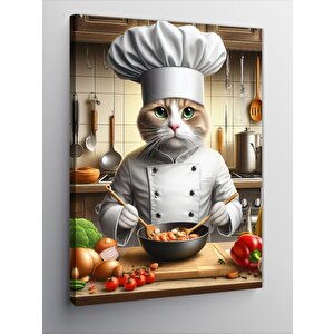 Kanvas Tablo Aşçı Kedi 70x100 cm