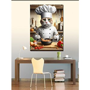 Kanvas Tablo Aşçı Kedi 70x100 cm