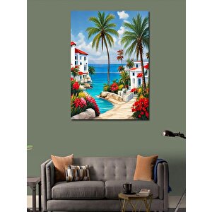 Kanvas Tablo Yazlık Evler 70x100 cm