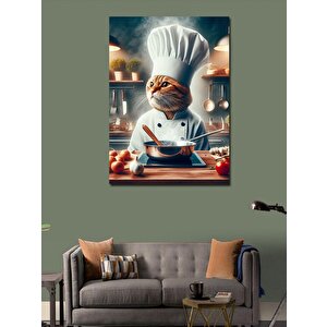 Kanvas Tablo Aşçı Kedi 70x100 cm