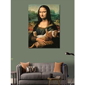 Kanvas Tablo Mona Lisa Ve Kedi