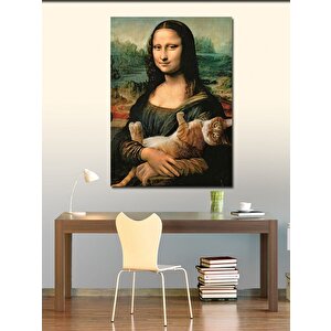 Kanvas Tablo Mona Lisa Ve Kedi