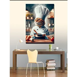 Kanvas Tablo Aşçı Kedi 100x140 cm