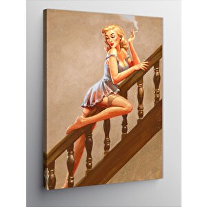 Kanvas Tablo Yaramaz Pin Up Kızı