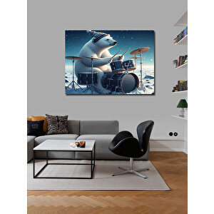 Kanvas Tablo Davul Çalan Kutup Ayısı 100x140 cm
