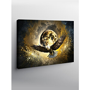 Kanvas Tablo Dolunay Ve Uçan Kartal 100x140 cm