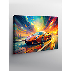 Kanvas Tablo Turuncu Spor Araba 70x100 cm