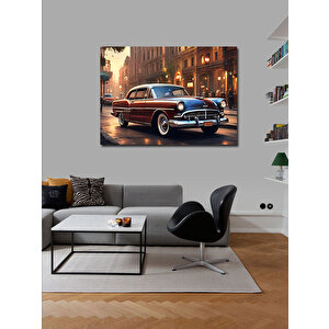 Kanvas Tablo Kırmızı Klasik Araba 100x140 cm