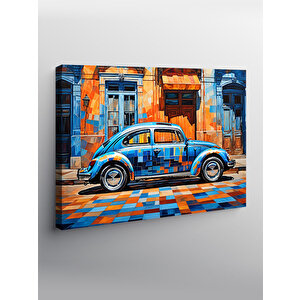 Kanvas Tablo Mavi Kaplumbağa Araba 70x100 cm