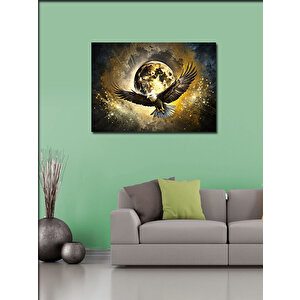 Kanvas Tablo Dolunay Ve Uçan Kartal 70x100 cm