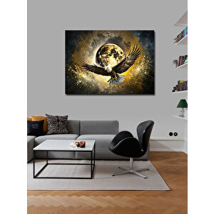 Kanvas Tablo Dolunay Ve Uçan Kartal 70x100 cm