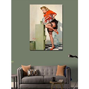 Kanvas Tablo Damacanaya Su Koyan Pin Up Kadın
