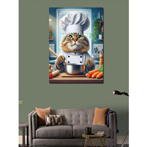 Kanvas Tablo Aşçı Kedi 70x100 cm