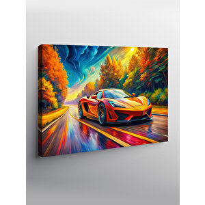 Kanvas Tablo Turuncu Spor Araba 70x100 cm