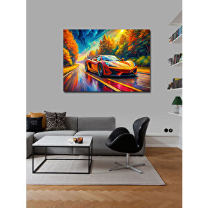 Kanvas Tablo Turuncu Spor Araba 70x100 cm