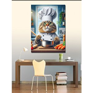 Kanvas Tablo Aşçı Kedi