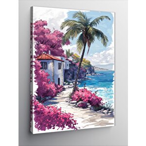 Kanvas Tablo Kumsal Da Beyaz Ev 70x100 cm