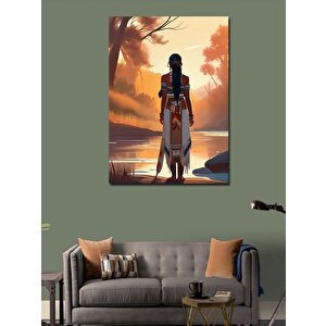 Kanvas Tablo Göle Bakan Kızılderili Kadın 70x100 cm